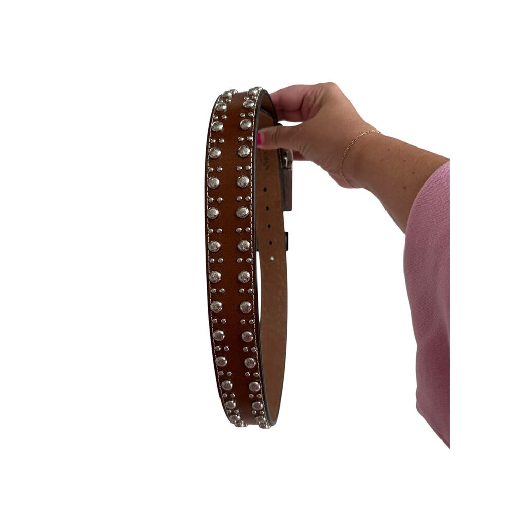 Nocona Belt Co. Women's Brown Stud Edge Aztec Tirquoise Buckle Belt Size S - Picture 3 of 7